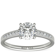 Channel Set Princess Cut Diamond Engagement Ring in Platinum (0.29 ct. tw.)